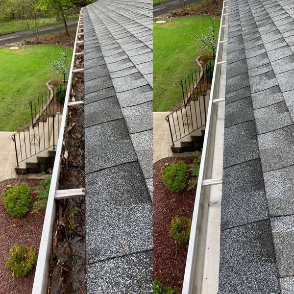 Before & After Gutter Cleaning in Danbury, CT (1)